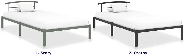 Szare metalowe łóżko w stylu loftowym 100x200 cm - Mohn