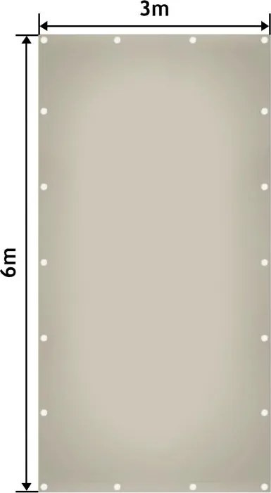 JAGO Plandeka 650 g/m², aluminiowe oczka, szara, 3 × 6 m