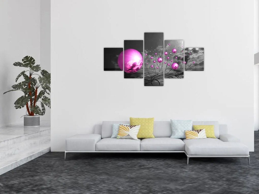 Obraz różowych kul (125x70 cm)