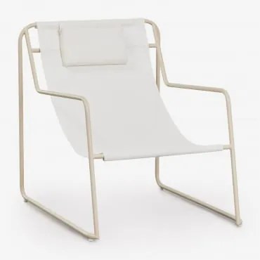 Huśtawka Z Poduszką I Podłokietnikami Ze Stali Lorvian Kremowa Tapioca - Sklum