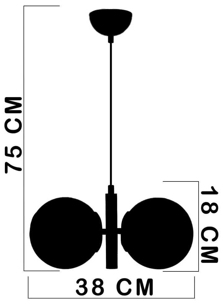 Lampa wisząca w czarno-żółtym kolorze ze szklanym kloszem Monera – Squid Lighting