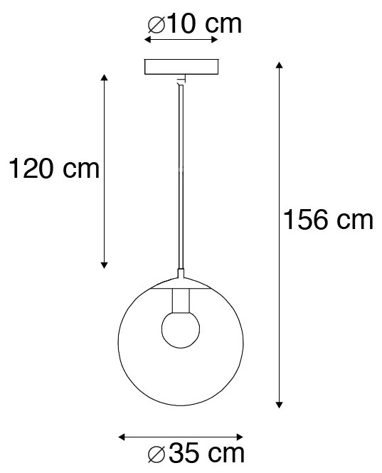 Nowoczesna lampa wisząca przezroczysta 35 cm - Pallon Nowoczesny Oswietlenie wewnetrzne