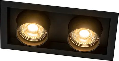 Nowoczesny reflektor wpuszczany czarny regulowany 2-światłowy - Roof