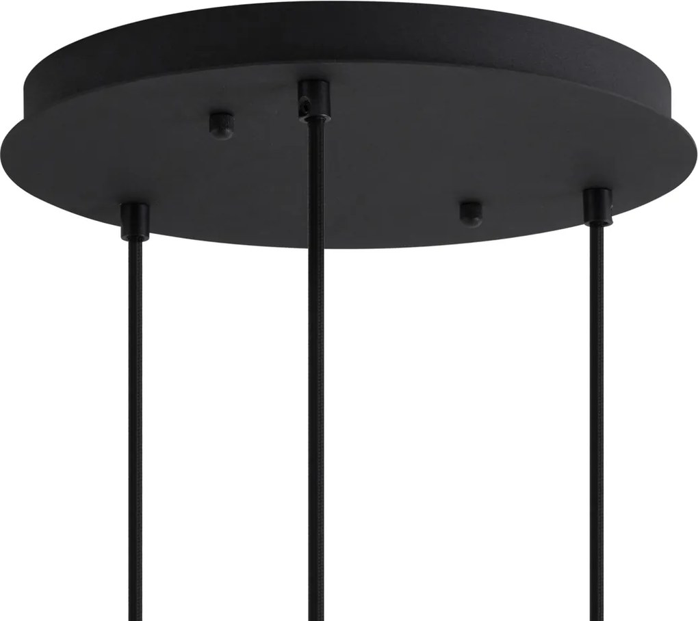 Lampa wisząca w stylu Art Deco czarna z niebieskim i zielonym szkłem 3-źródła światła - Douglass