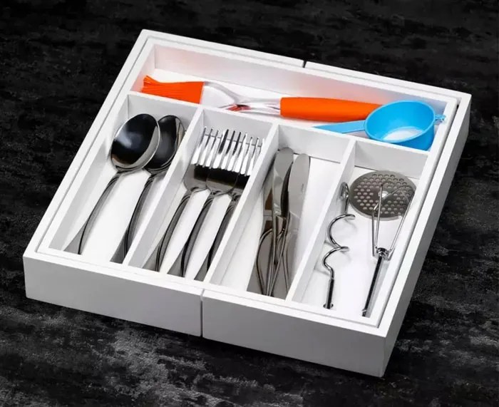 Biały bambusowy wkład na sztućce - Vaso 6X