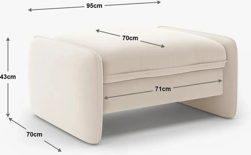 Zielony podnóżek z tkaniny szenilowej Georgia – Micadoni