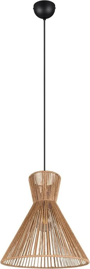 Metalowa lampa wisząca w naturalnym kolorze z kloszem plecionki papierowej ø 35 cm Rosalie – Reality