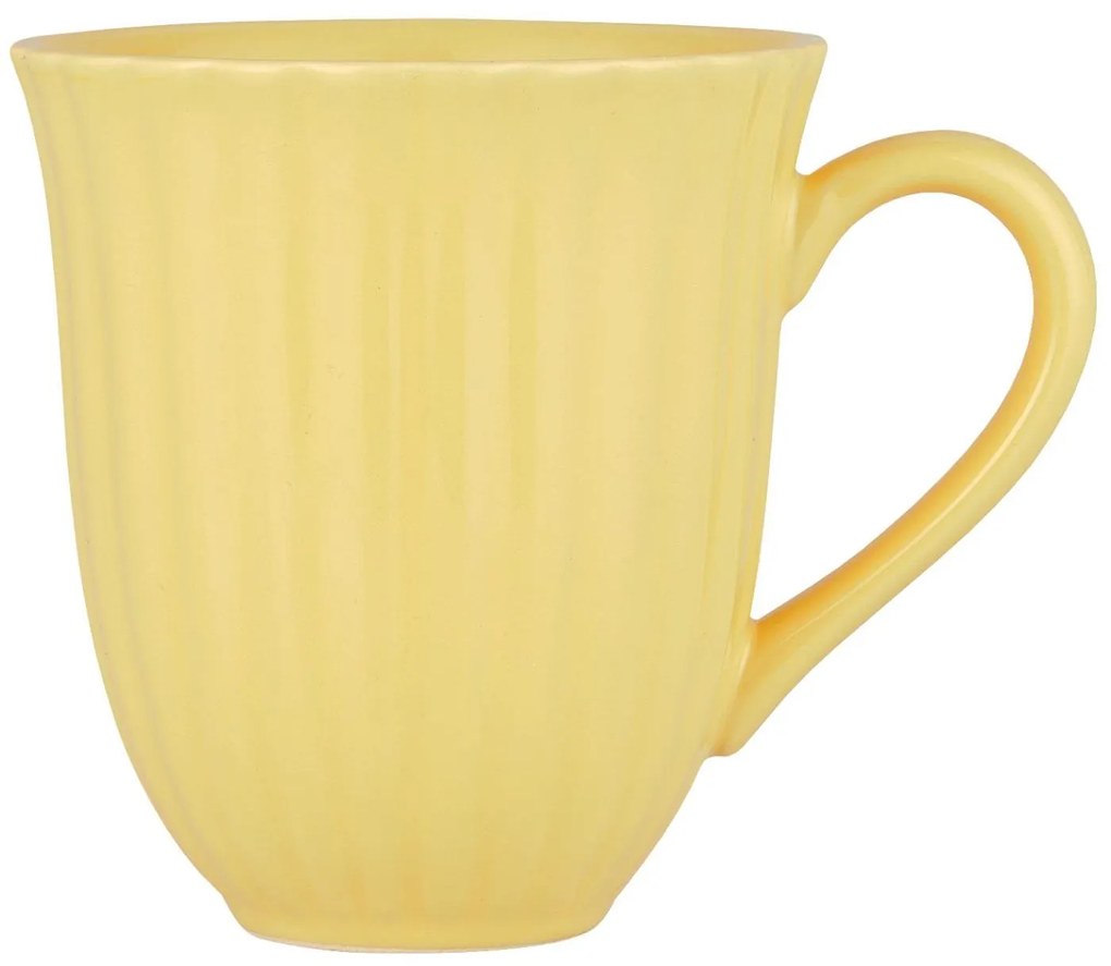 Żółty ceramiczny kubek z rowkami MYNTE LEMONADE