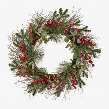 Dekoracyjny Wieniec Bożonarodzeniowy Ø60 Cm Adeline Pesto - Sklum