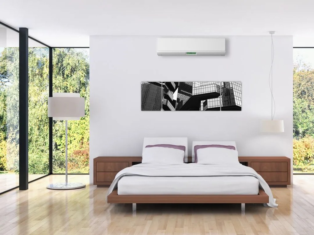 Obraz szklanych budynków (170x50 cm)