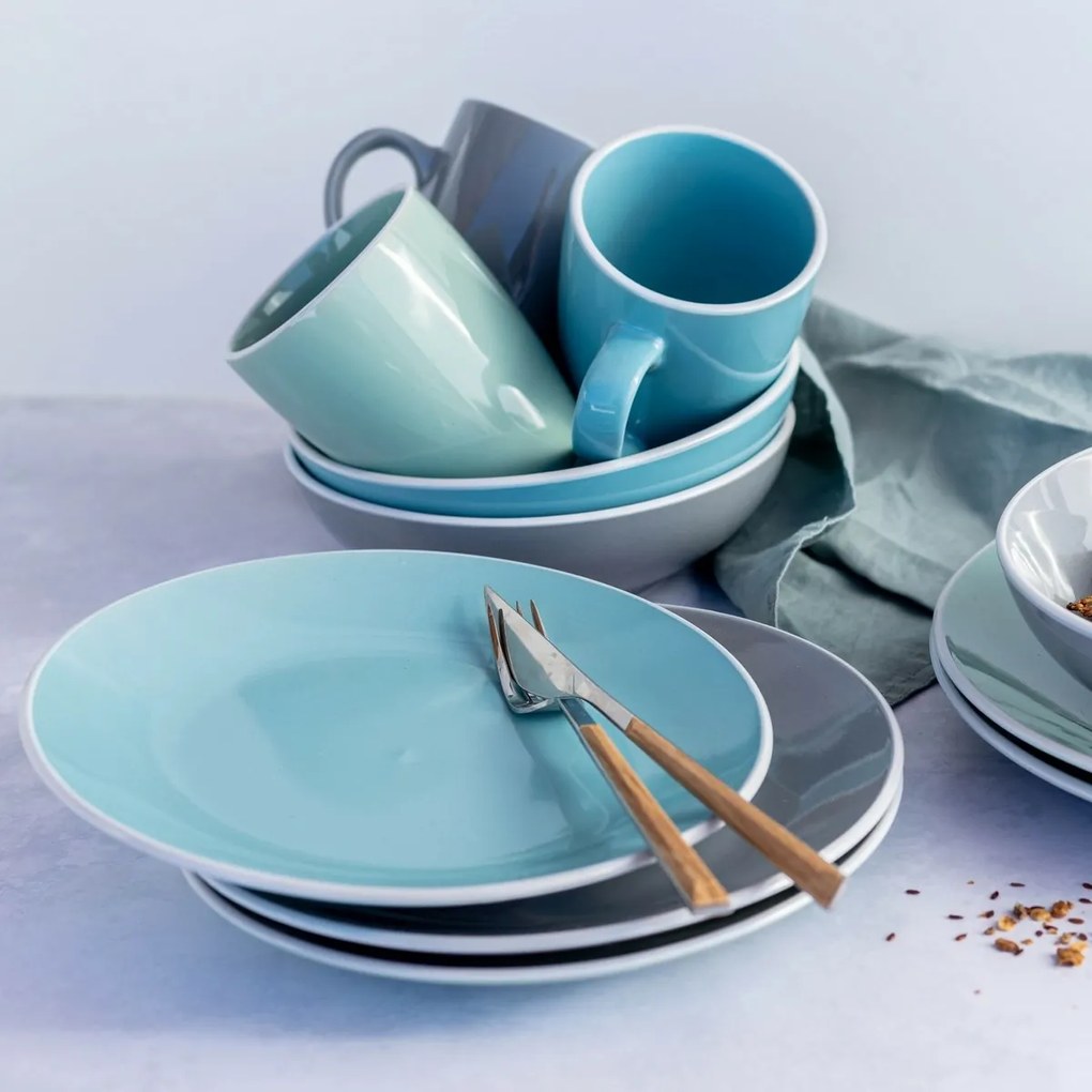 Mäser Zestaw naczyń stołowych 24 szt. ELISSA – niebieski połysk