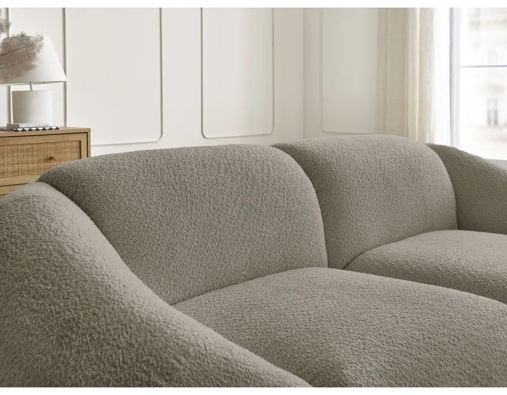 Szarobrązowa sofa z materiału bouclé 230 cm Tina – Bobochic Paris