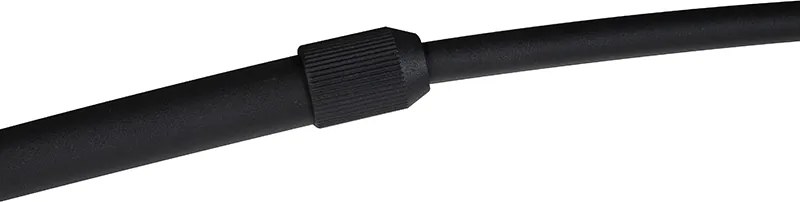 Lampa podłogowa łuk czarna klosz welurowy czarny 50cm - XXL