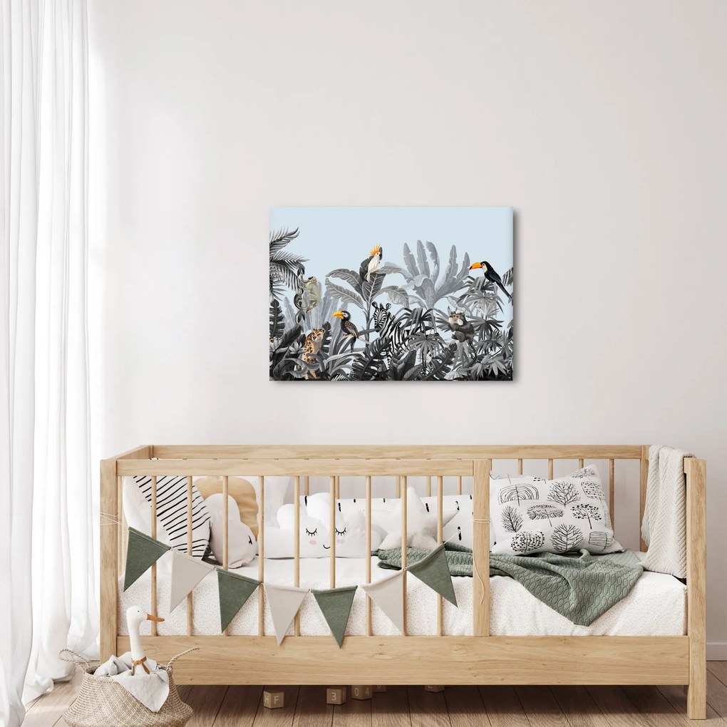 Obraz zwierząt w tropikalnym lesie (70x50 cm)
