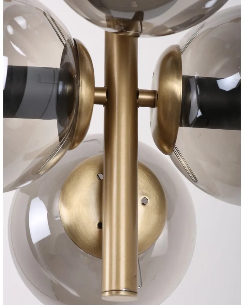 Lampa wisząca w szaro-złotym kolorze ze szklanym kloszem ø 15 cm Forte – Squid Lighting