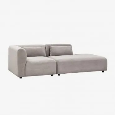 Sofa Modułowy Narożny 2-częściowy Z Prawym Szezlongiem Fogler Sztruks Jasny Szary Taupe - Sklum