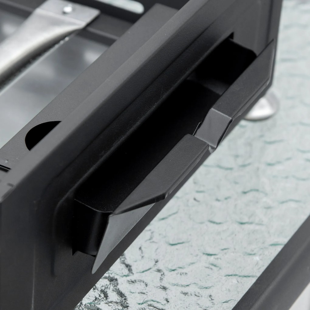 Outsunny Grill Gazowy z 3 Palnikami, Wężem, Antyadhezyjną Płytą Grillową, Stal Nierdzewna, Kolor: Srebrny, 63 x 48 x 21 cm