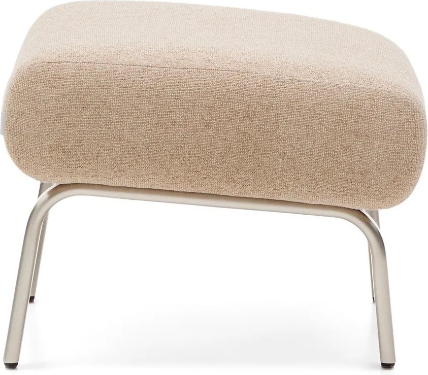 Jasnobrązowy podnóżek z tkaniny szenilowej Amsen – Kave Home