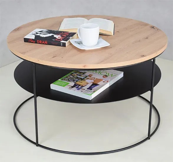 Industrialny stolik kawowy dąb artisan - Rencontrer 4X