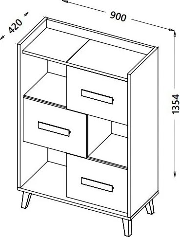 Komoda FIABA 90 cm do Salonu Sypialni Antracyt