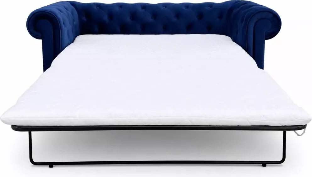 Sofa 2-osobowa z funkcją spania Chesterfield Prima - pikowana sofa do salonu w stylu glamour