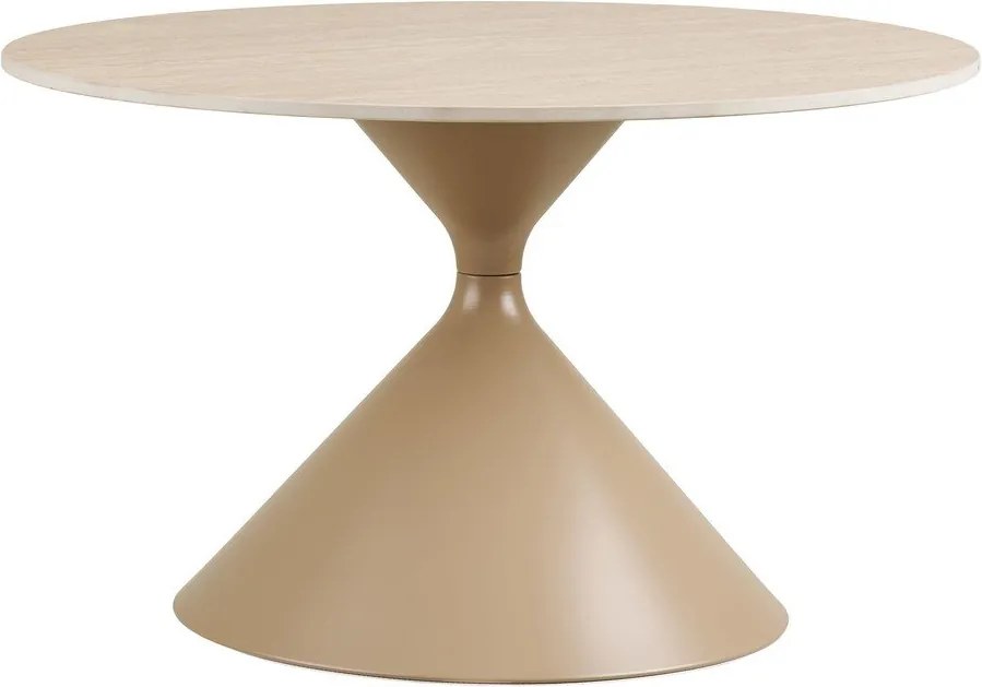 Beżowy okrągły stolik z ceramicznym blatem ø 70 cm Annecy – House Nordic