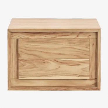 Zestaw Wiszących Mebli Łazienkowych 60x45 Cm Z Drewna Tekowego Jabari Jasne Drewno Tekowe & Without Sink - Sklum