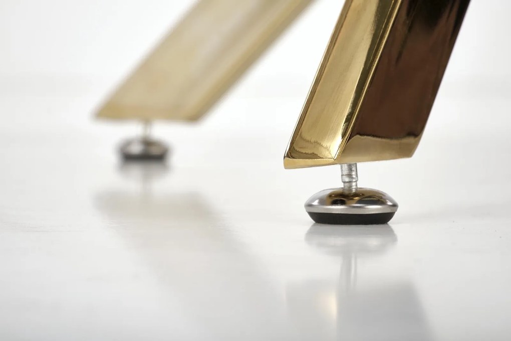 Okrągły stół z marmurowym blatem Raymond 2 na złotych nogach