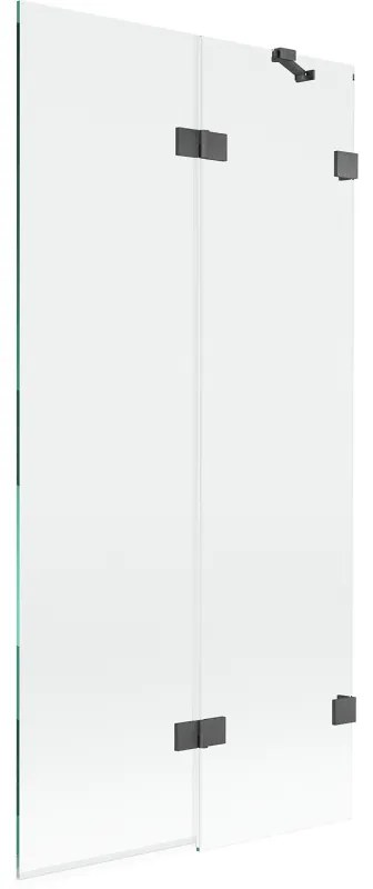 Mexen Lunar parawan nawannowy 2-skrzydłowy prawy 90 x 150 cm, transparent, gun gray szczotkowany - 897-090-100-66-00-P