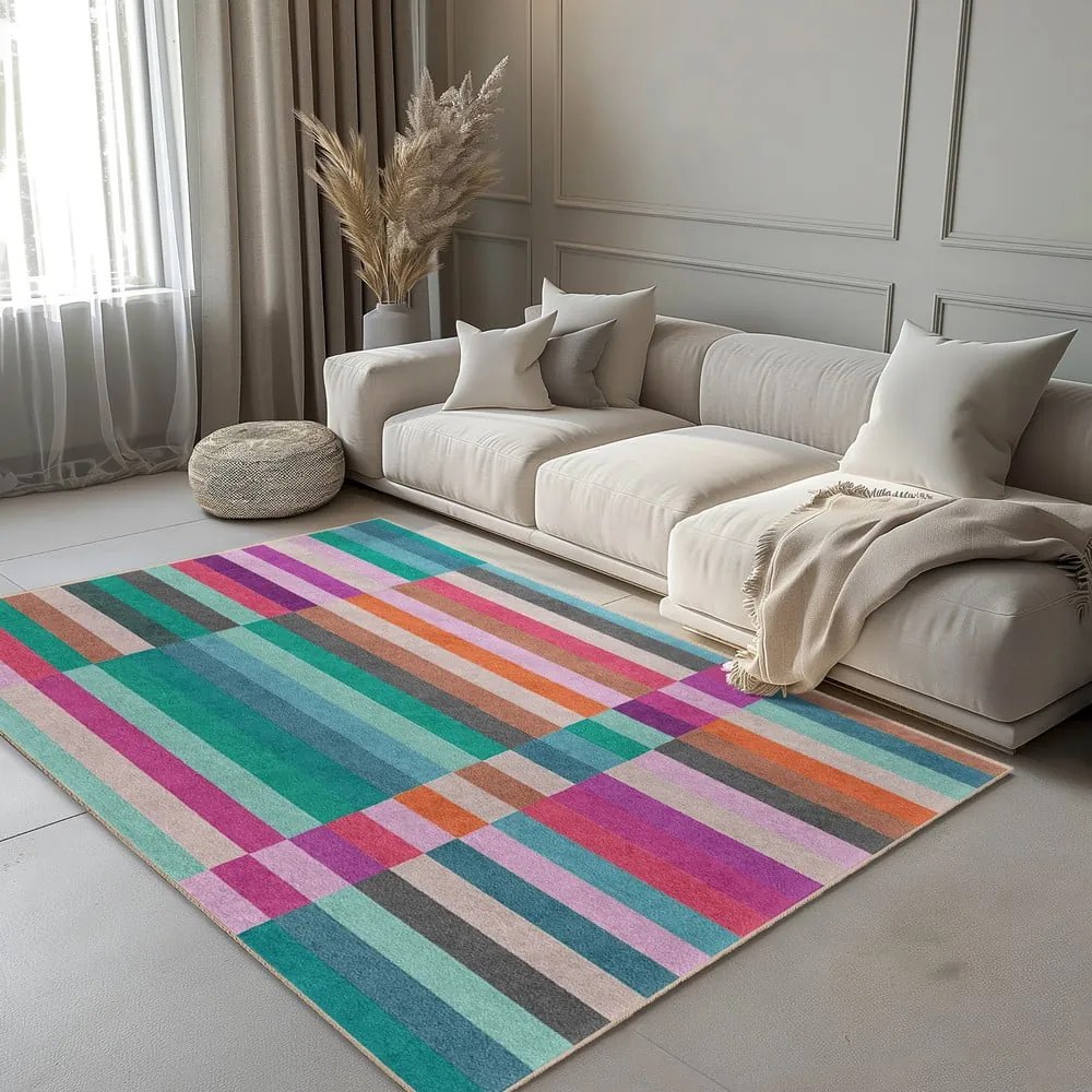 Turkusowy dywan odpowiedni do prania 60x100 cm Acid Rain – Mila Home