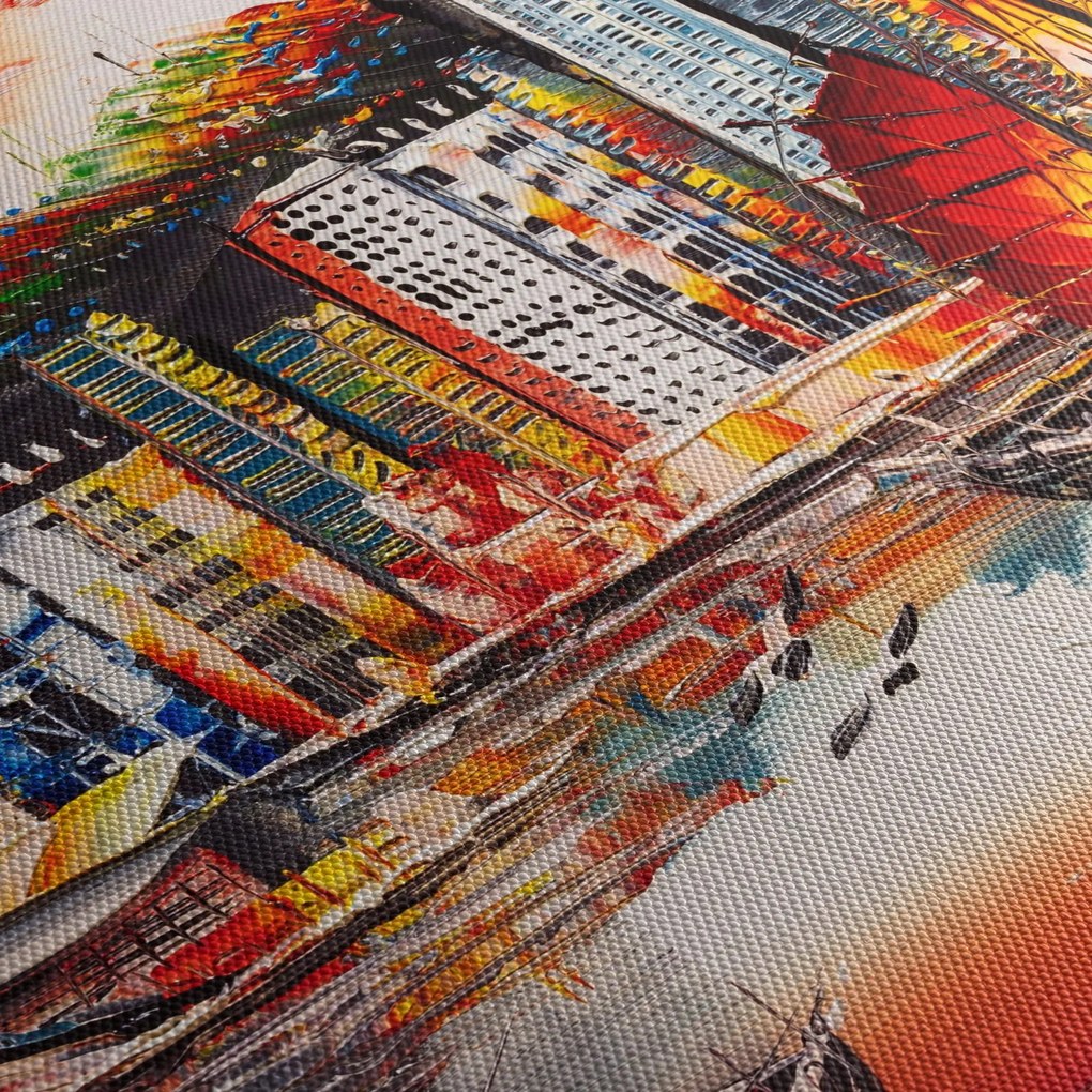 Obraz - Victoria Harbor, Hong Kong, obraz olejny (125x70 cm)
