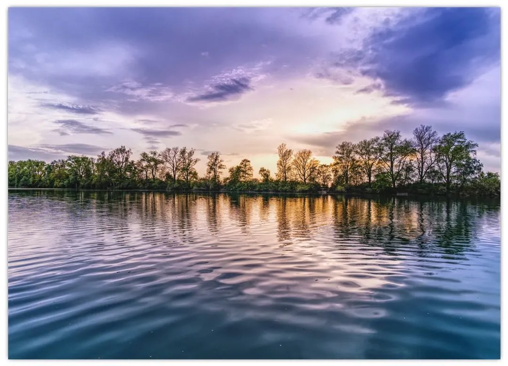 Obraz na szkle jeziora (70x50 cm)