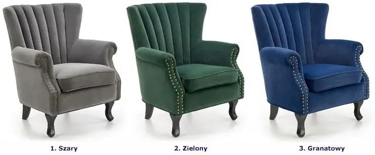 Zielony tapicerowany fotel wypoczynkowy A4-L68