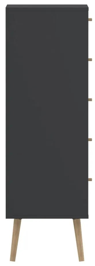Antracytowa wysoka komoda 50x120 cm Bodo – Tvilum