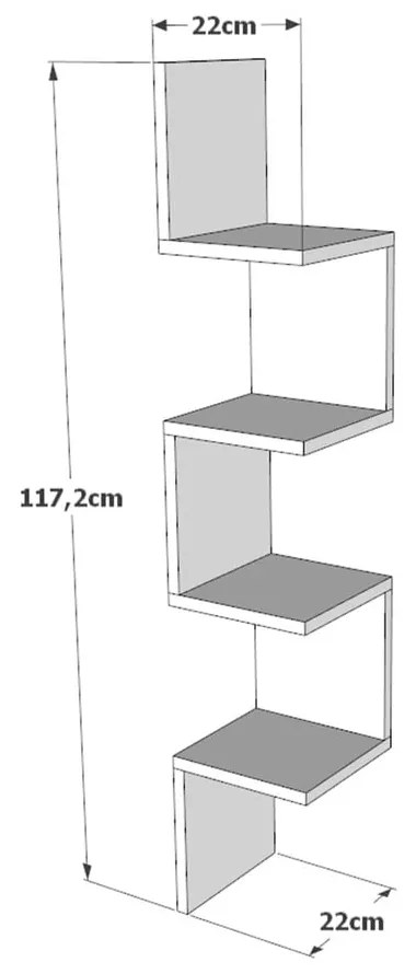 Regał ścienny w dekorze sosny 22x117 cm Laura – Kalune Design