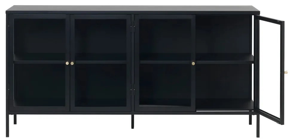 Czarna metalowa witryna 170x85 cm Carmel – Unique Furniture