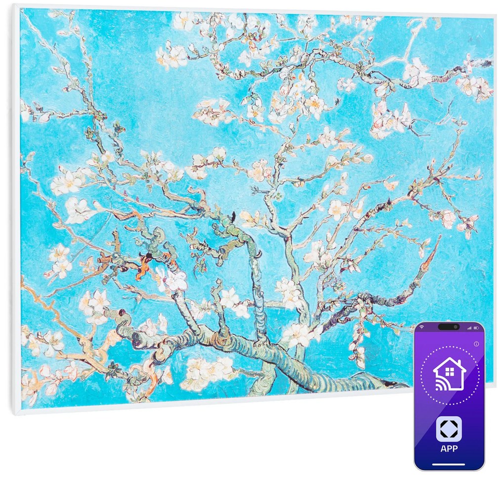 Klarstein Wonderwall Art Smart 500W 60x80cm Obraz na podczerwień Kwiaty