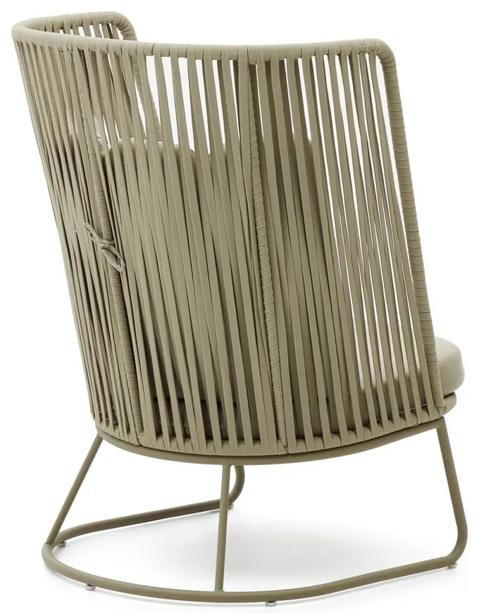 Zielony metalowy fotel ogrodowy Saconca – Kave Home