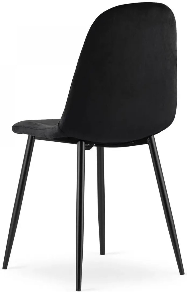 Zestaw czarnych aksamitnych krzeseł 4 szt. S6-W10