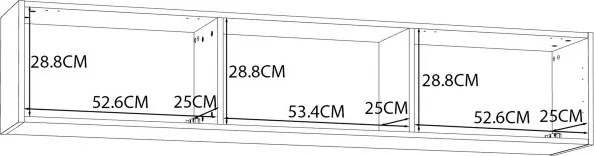 Szafka wisząca Poole 131, szerokość 165 cm, kolor szary