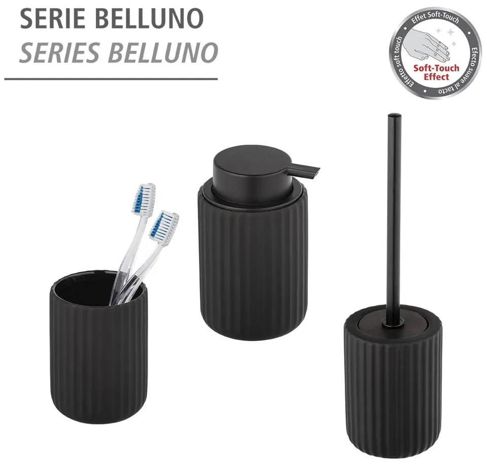Czarna szczotka do WC Wenko Belluno