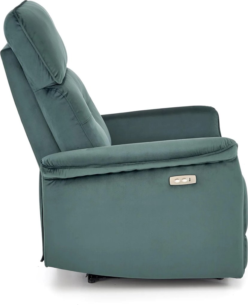 Aksamitny fotel Semir z funkcją elektrycznego rozkładania