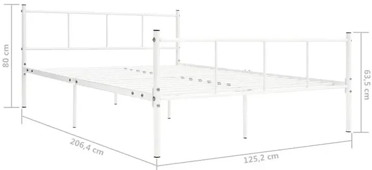 Białe metalowe łóżko 120x200 cm - Kalea