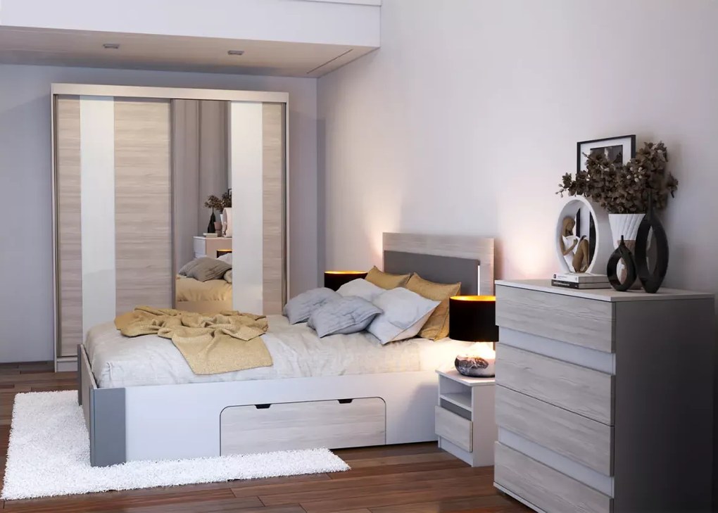 Komoda Arion II z 4 szufladami w kolorze biały + kathult