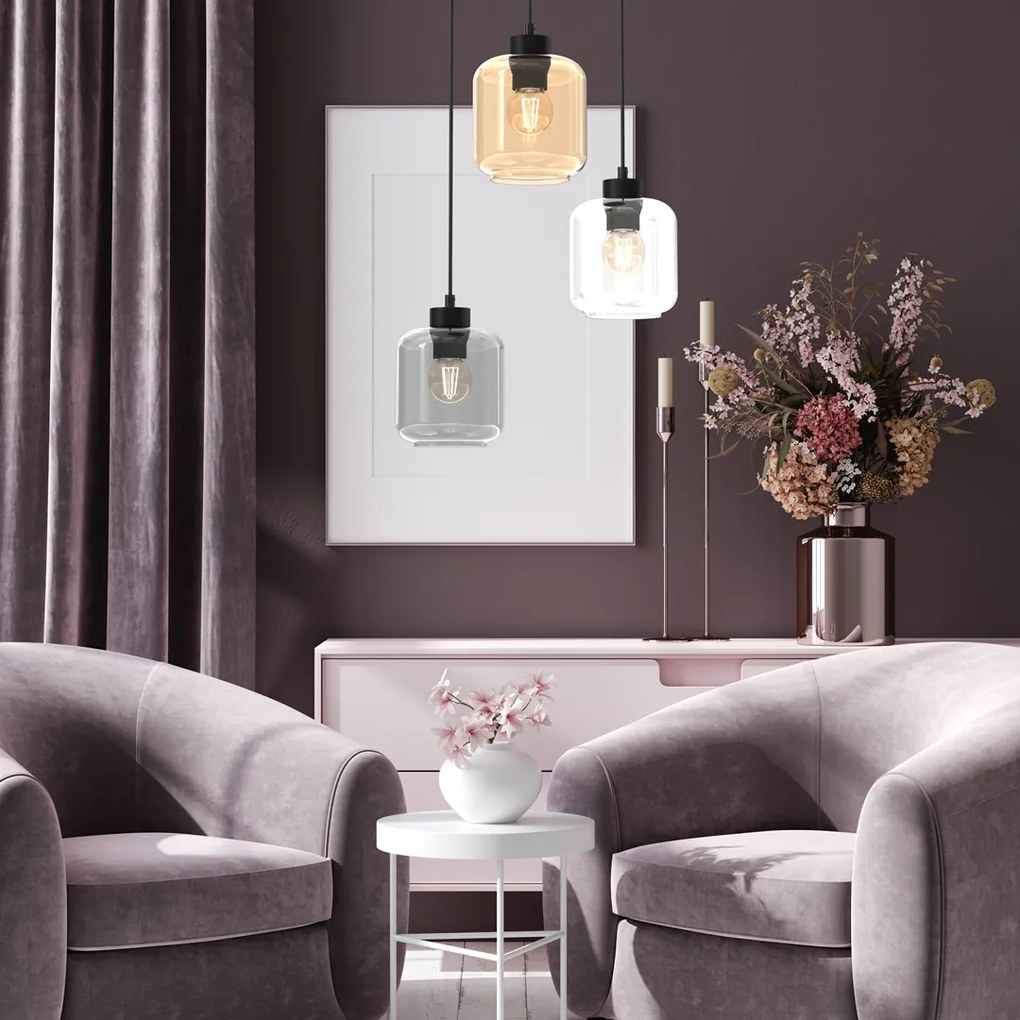 Lampa wisząca SOMBRA MIX 3xE27, potrójna, 3 klosze, na kole