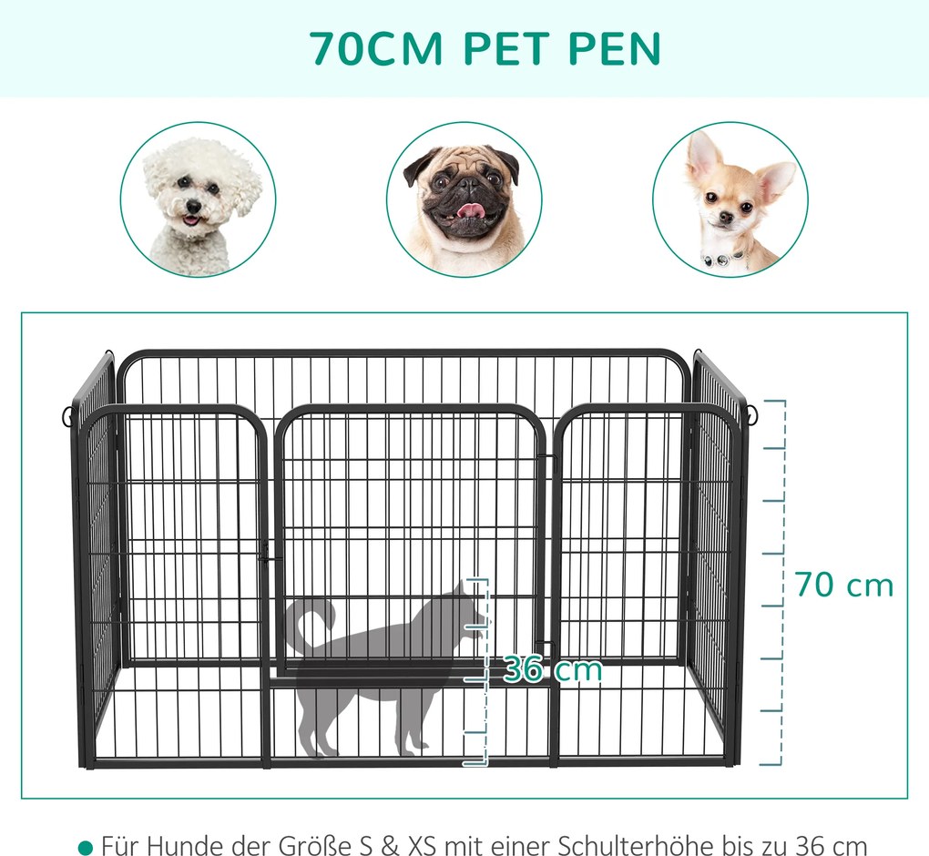 PawHut Wybieg dla szczeniąt, wybieg, kojec, ogrodzenie dla szczeniąt, 70 x 80 cm