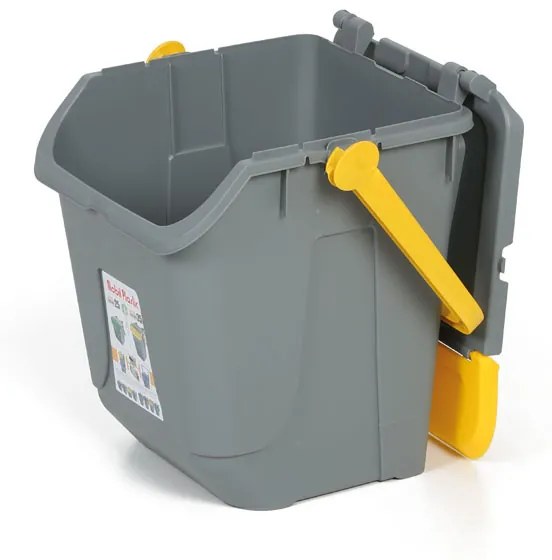 Plastikowy kosz do segregacji odpadów ECOLOGY, 25 l, szaro-żółty