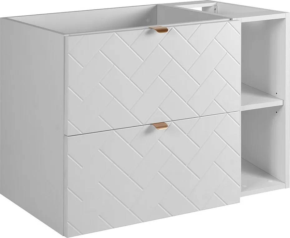 Meble łazienkowe, Biały Mat, 80 x 57 x 46 cm, złote uchwyty