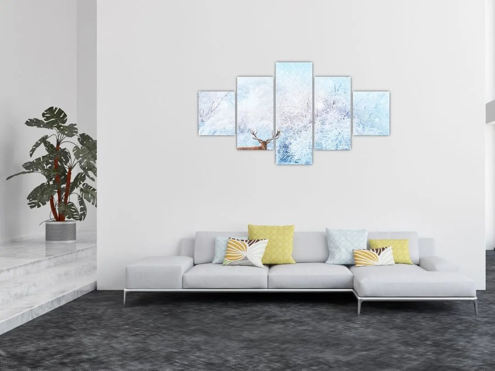 Obraz majestatycznego jelenia (125x70 cm)
