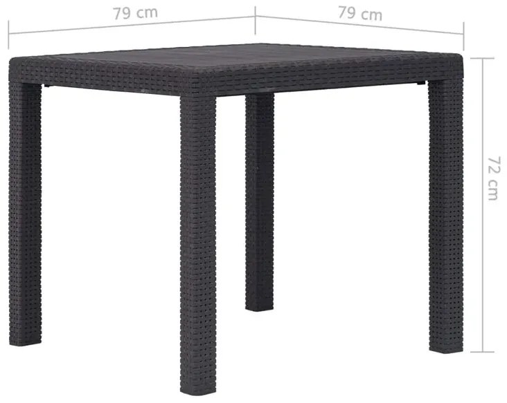Brązowy kwadratowy stolik ogrodowy M5-T42